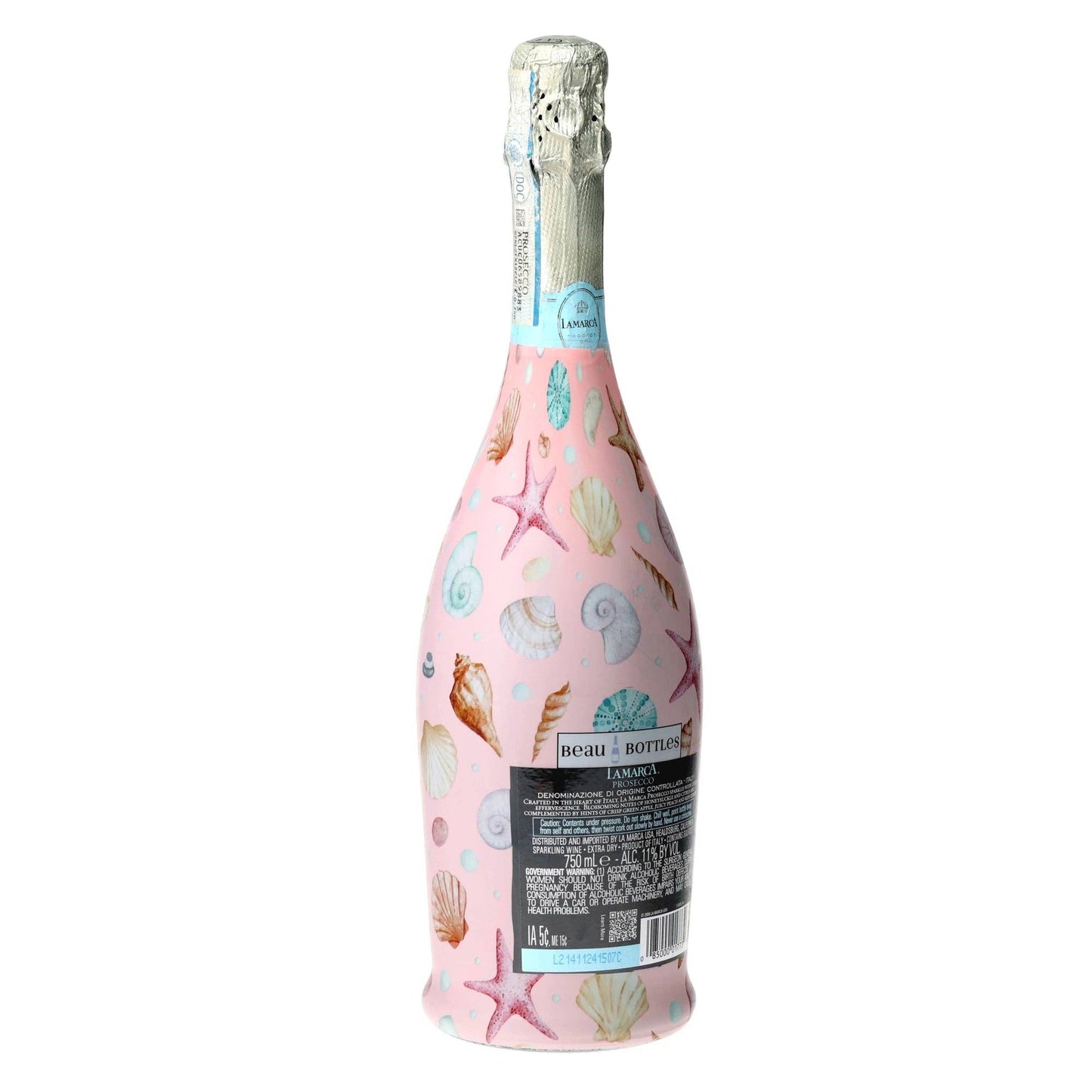Pink Seashells Prosecco Bottle Wrap