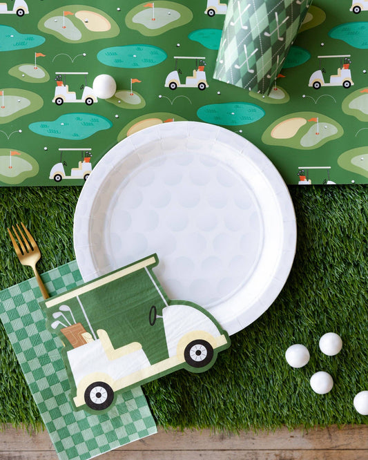 GLF1140 - Golf Ball Paper Plate