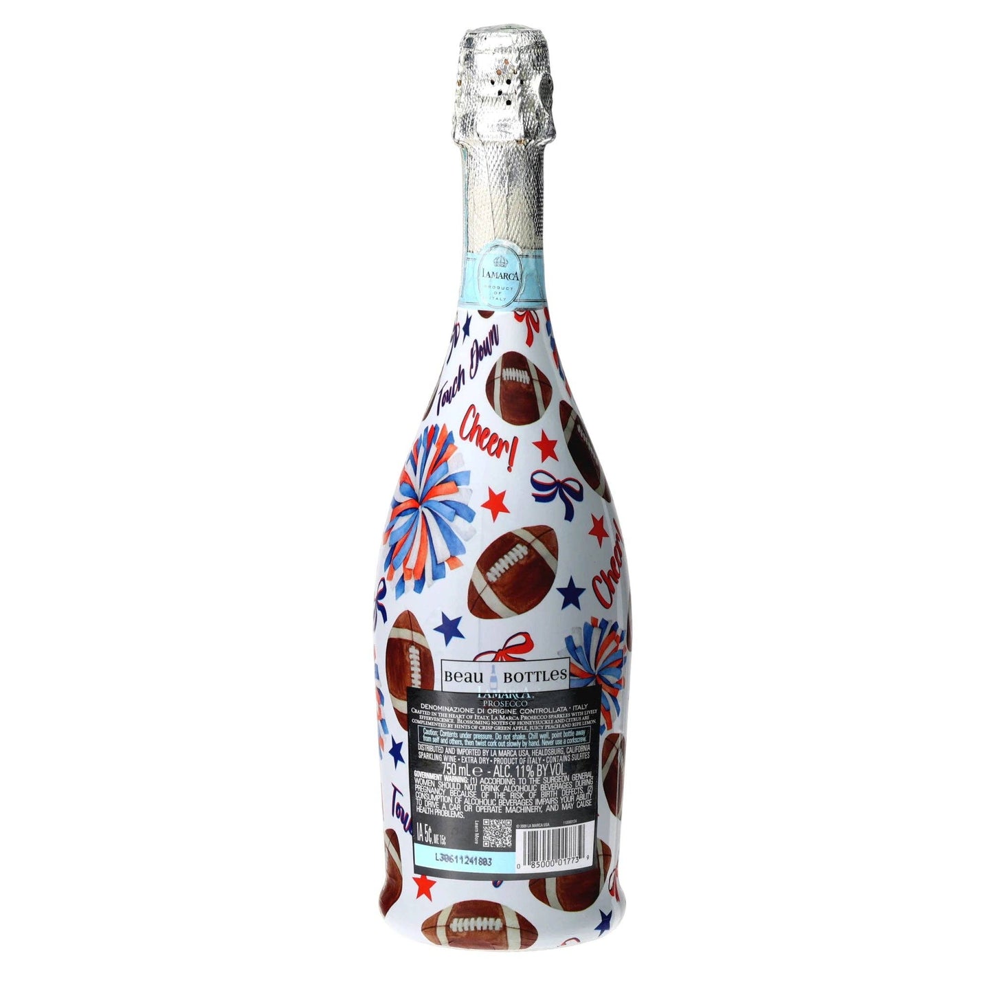 Blue & Orange Game Day Prosecco Bottle Wrap