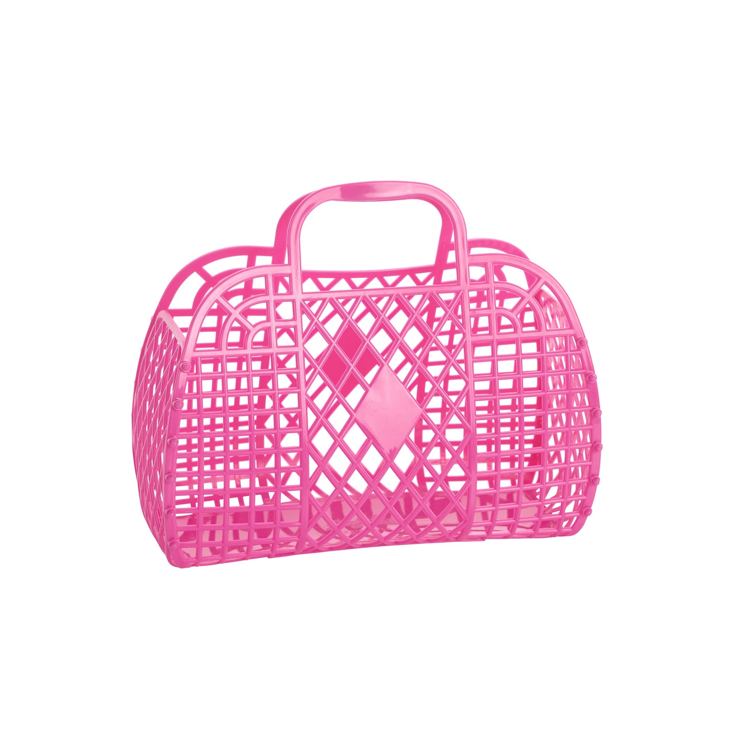 Retro Basket Jelly Bag - Small: Neon Pink
