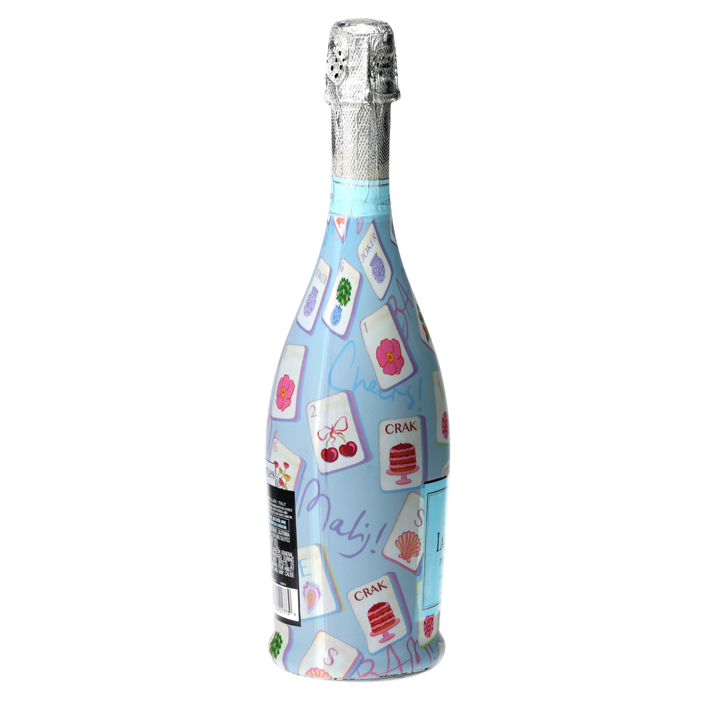 Pastel Blue Mahjong Prosecco Bottle Wrap