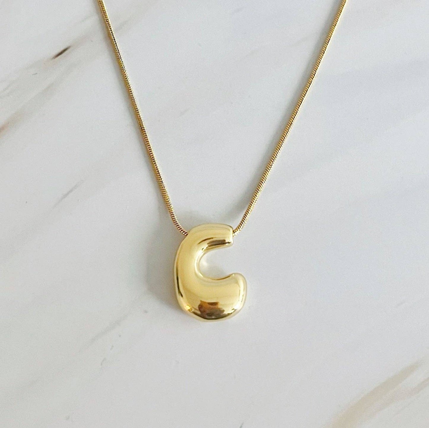 Balloon Letter Initial Necklace: S