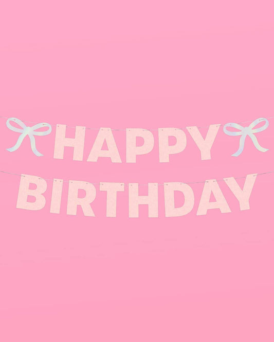 Birthday Bow Banner, Bday Supplies, Decorations