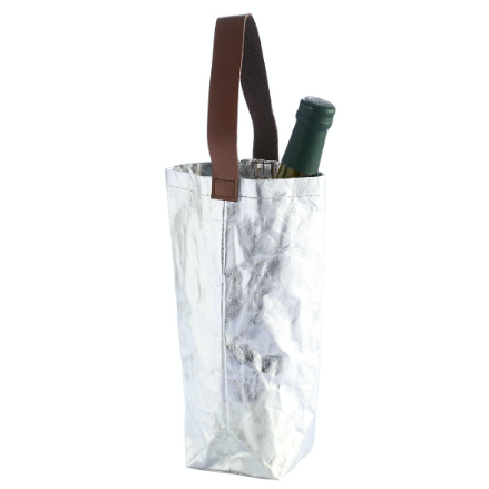 Silver Reusable Wine Tote