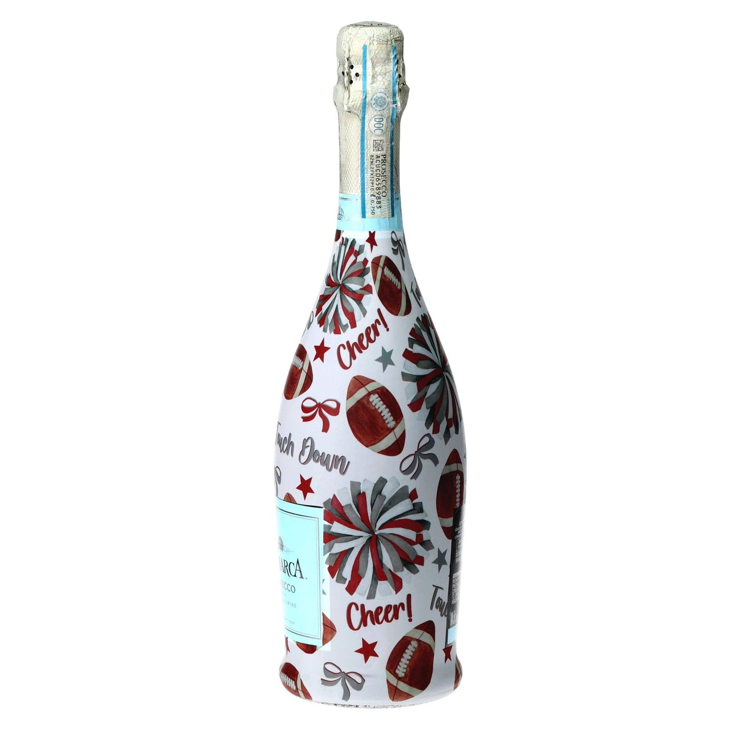 Crimson & Grey Game Day Prosecco Bottle Wrap