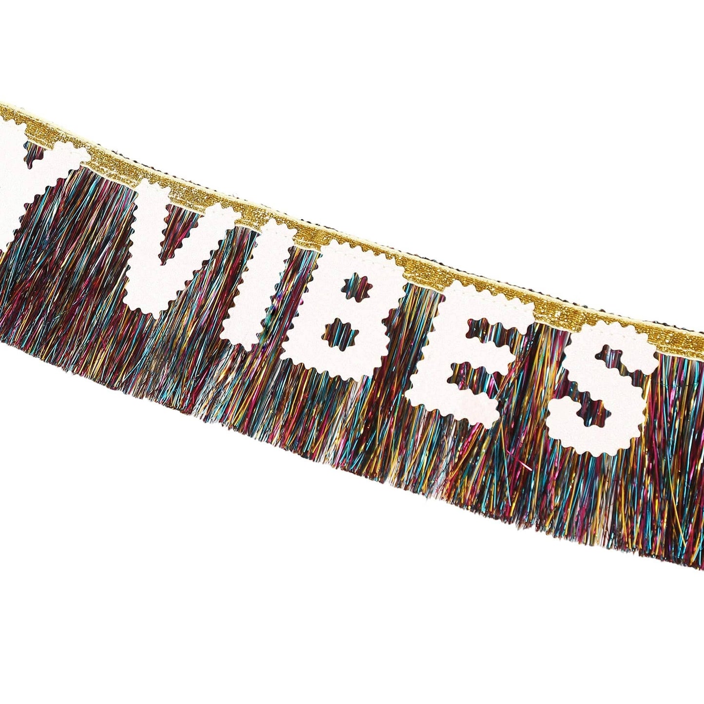 Birthday Vibes Tinsel & Glitter Sash