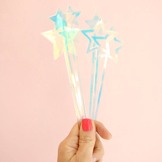 Iridescent Star Drink Stirrers