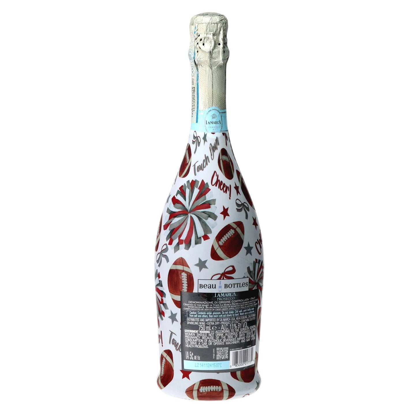 Crimson & Grey Game Day Prosecco Bottle Wrap