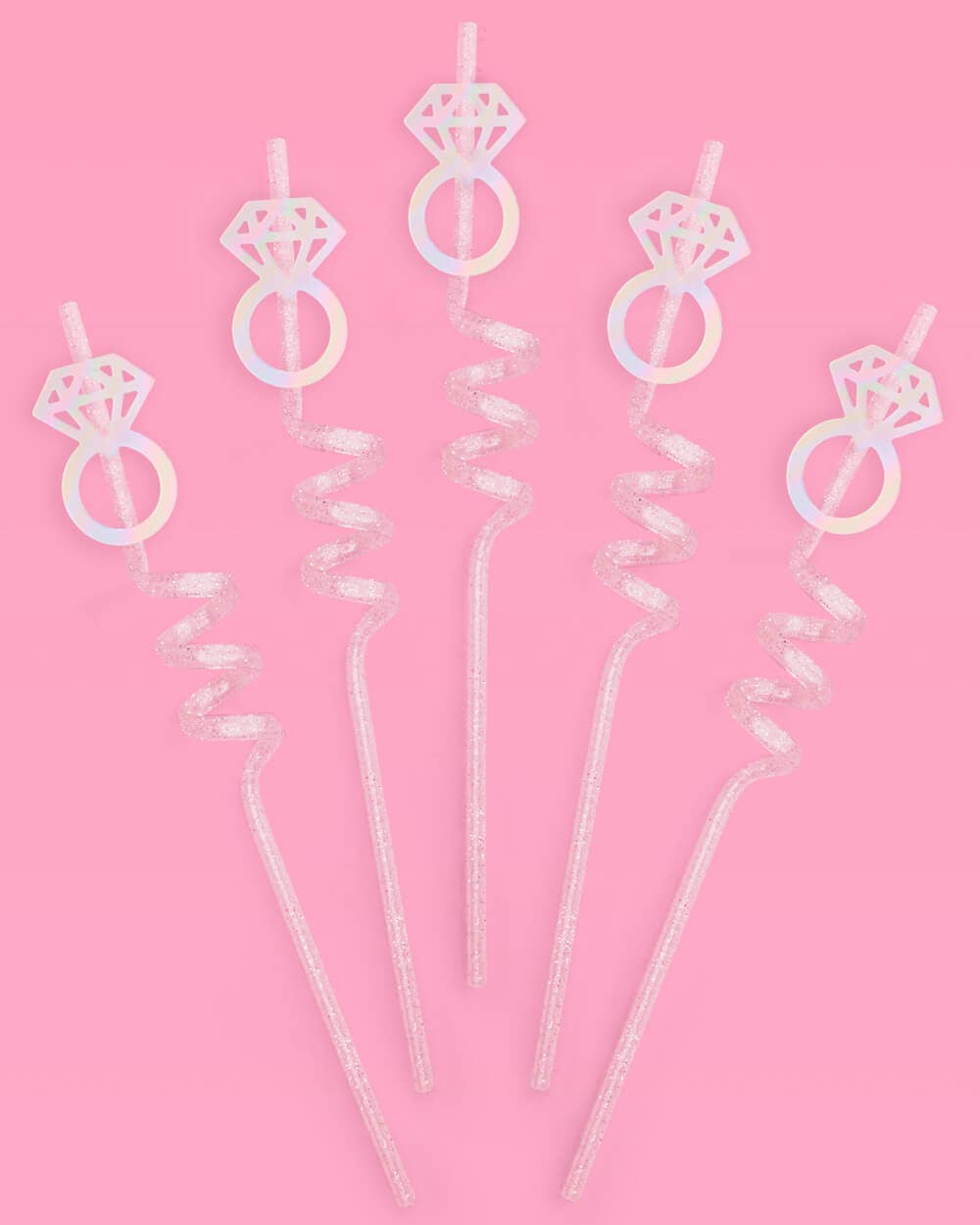 Diamond Ring Swirl Straws | Bridal Glam, Bachelorette