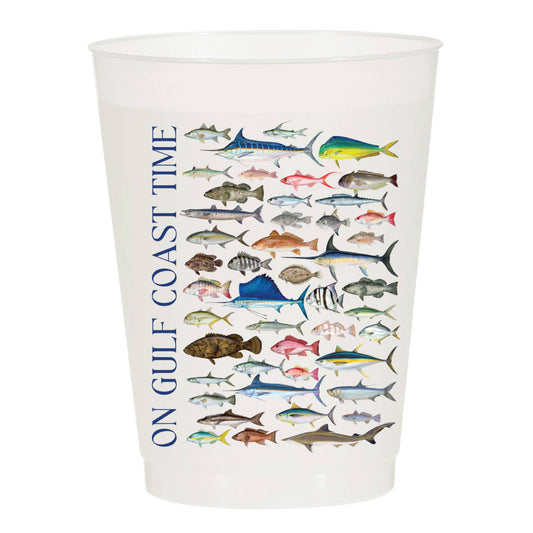 On Gulf Coast Time Frosted Cups- Summer: Pack of 6