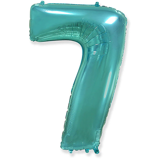 42 Inch Teal Number 7 Foil Balloon