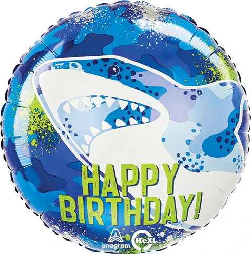 Happy Birthday Shark 18 Inch Foil