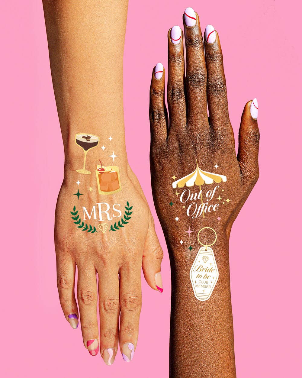 Bach Country Club Party Temporary Tattoos, Bridal Shower