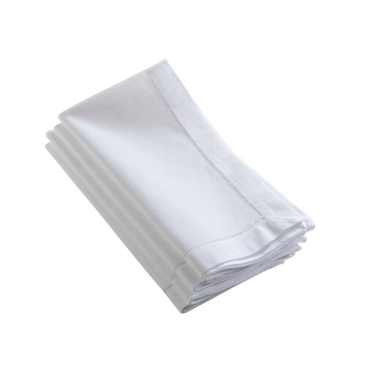 Hemstitched Napkins (Sold per 12 pcs): White / 22"x22"