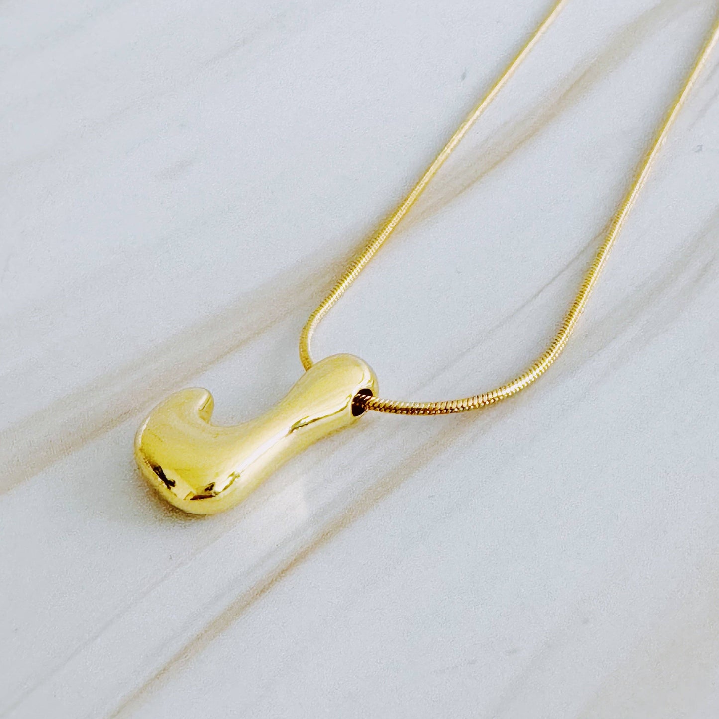 Balloon Letter Initial Necklace: C