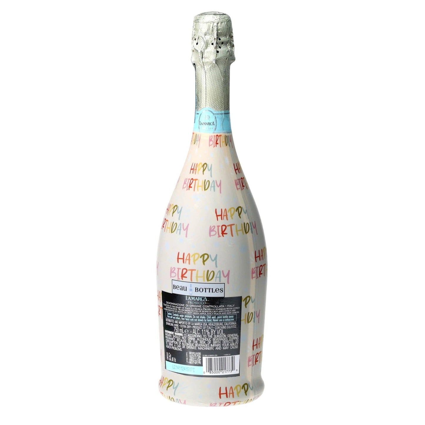 Birthday in Pastel Prosecco Bottle Wrap