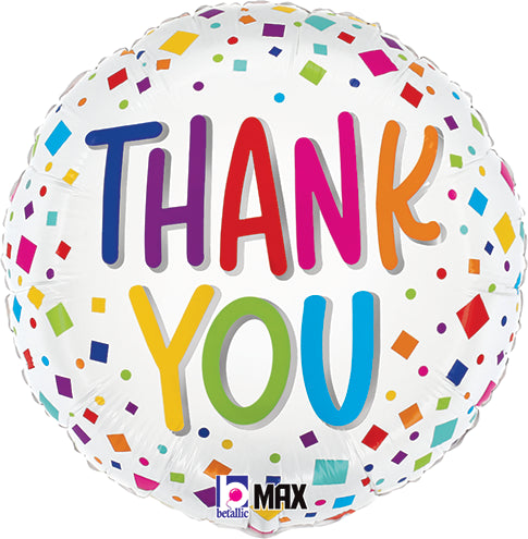 Thank You Colorful Confetti 18 Inch Foil