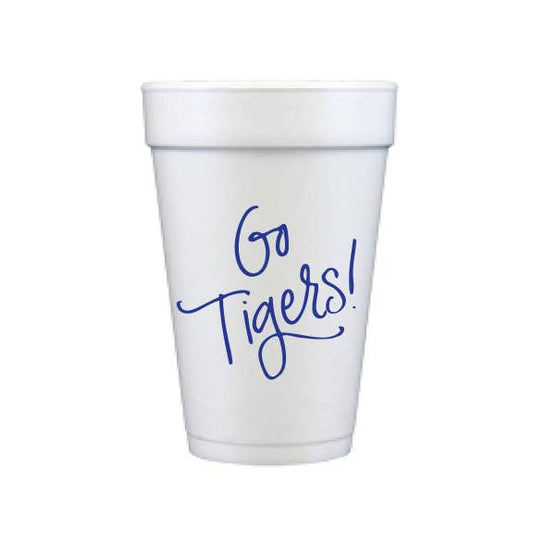 Go Tigers! (blue) | Game Day Cups & Napkins (All) : FOAM Cups (10 per package)