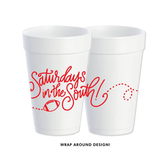 Saturdays in the South (6 colors) | Game Day Foam Cups: Red
