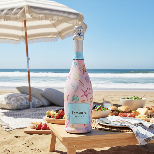Pink Seashells Prosecco Bottle Wrap