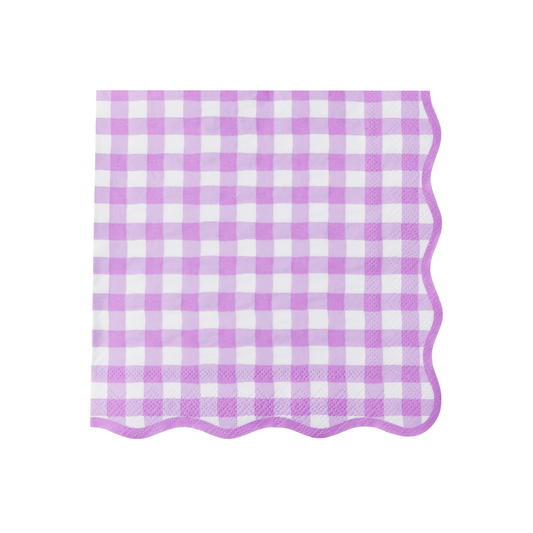 ELEGANT LE LILAC GINGHAM DINNER NAPKINS