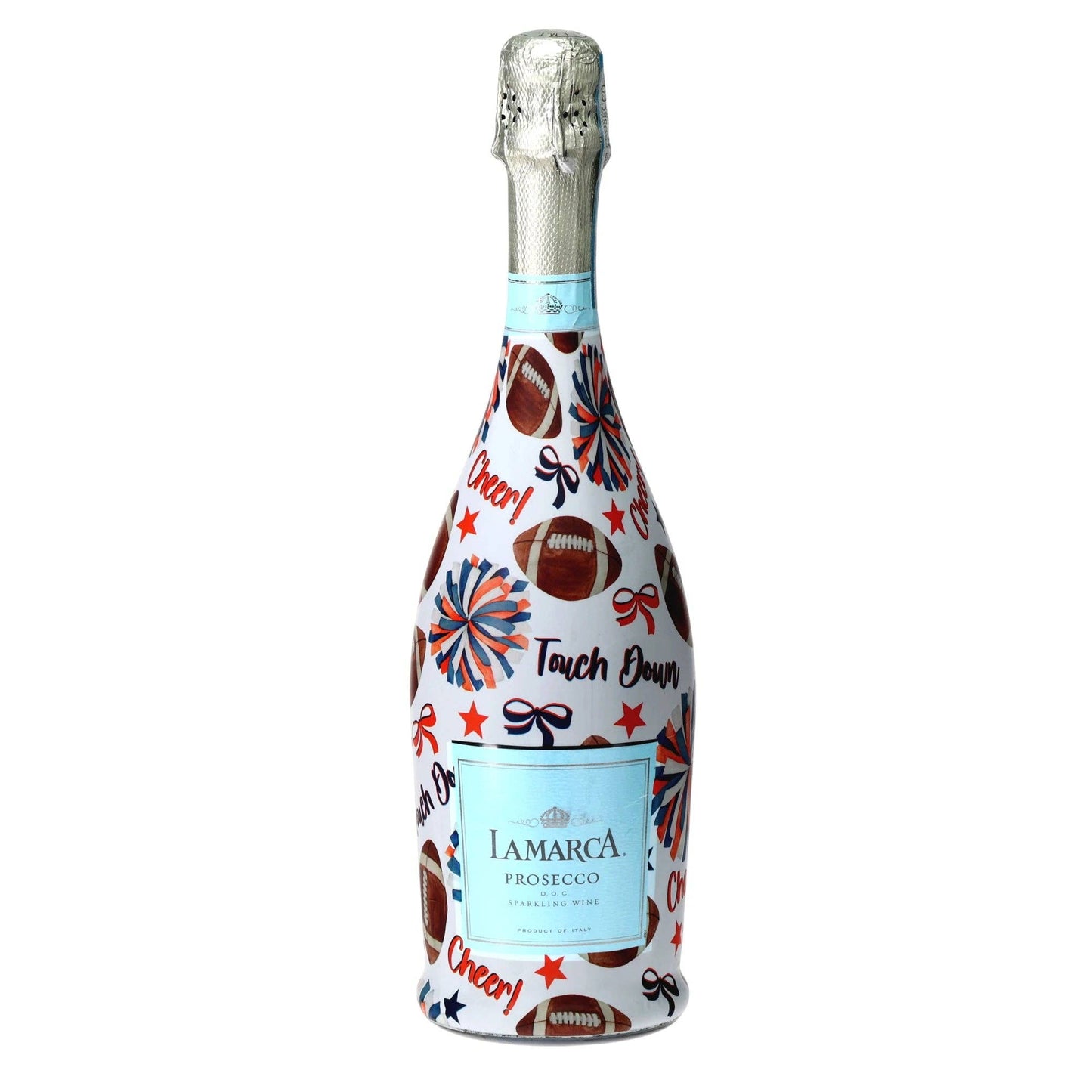 Navy & Orange Game Day Prosecco Bottle Wrap