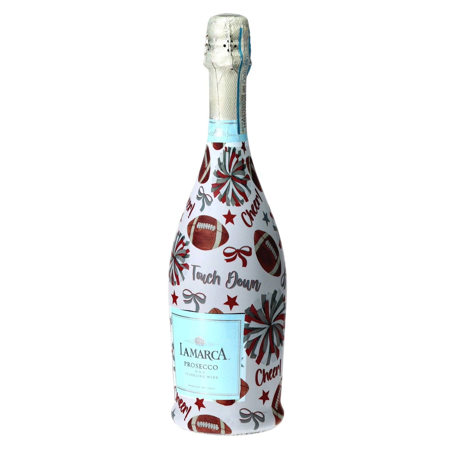 Crimson & Grey Game Day Prosecco Bottle Wrap
