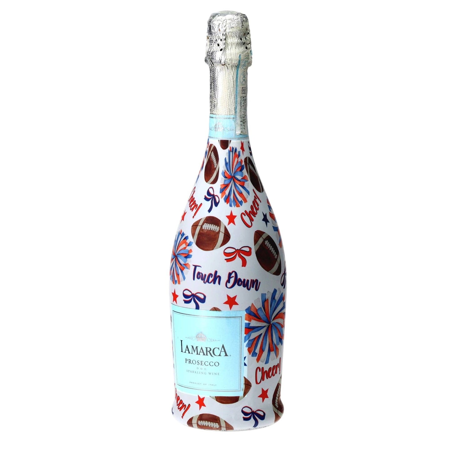 Blue & Orange Game Day Prosecco Bottle Wrap