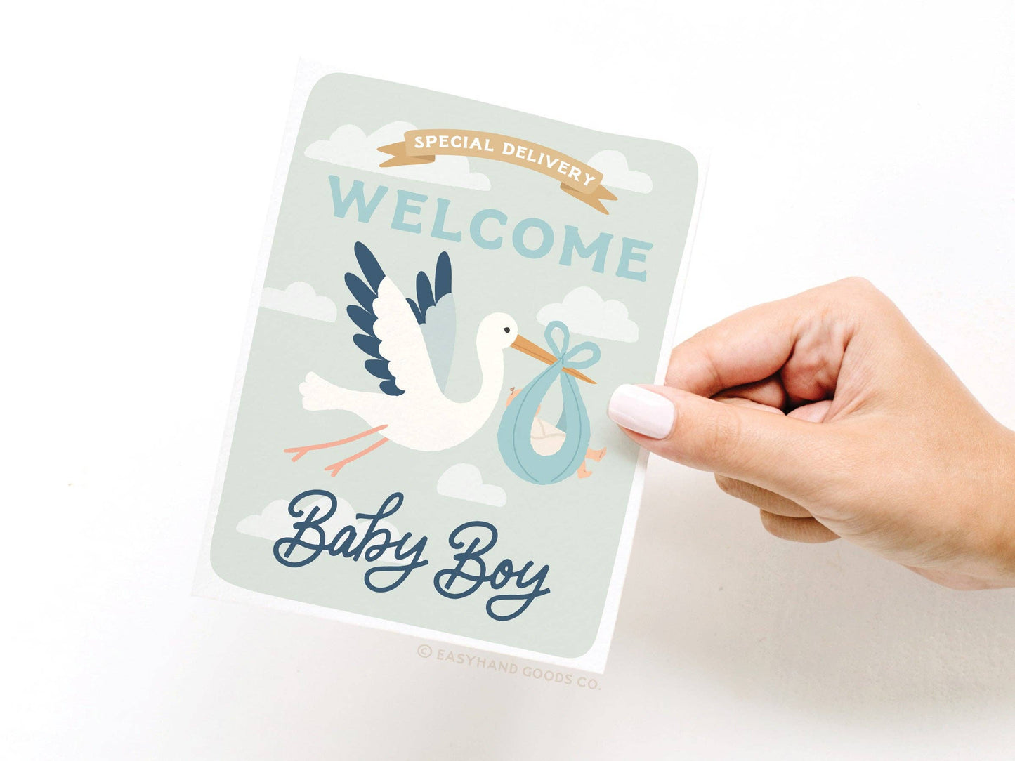 Special Delivery Welcome Baby Boy Greeting Card