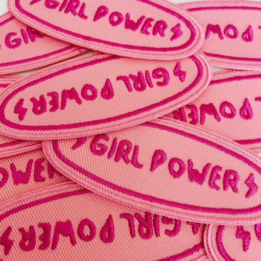 3" GIRL POWER -  Embroidered Hat Patch: QTY 1