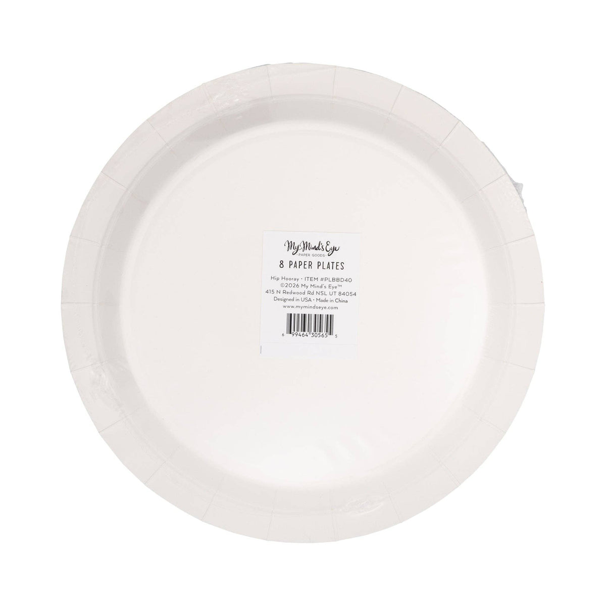 PLBBD40 - Blue Hip Hip Hooray! Plate (8ct)