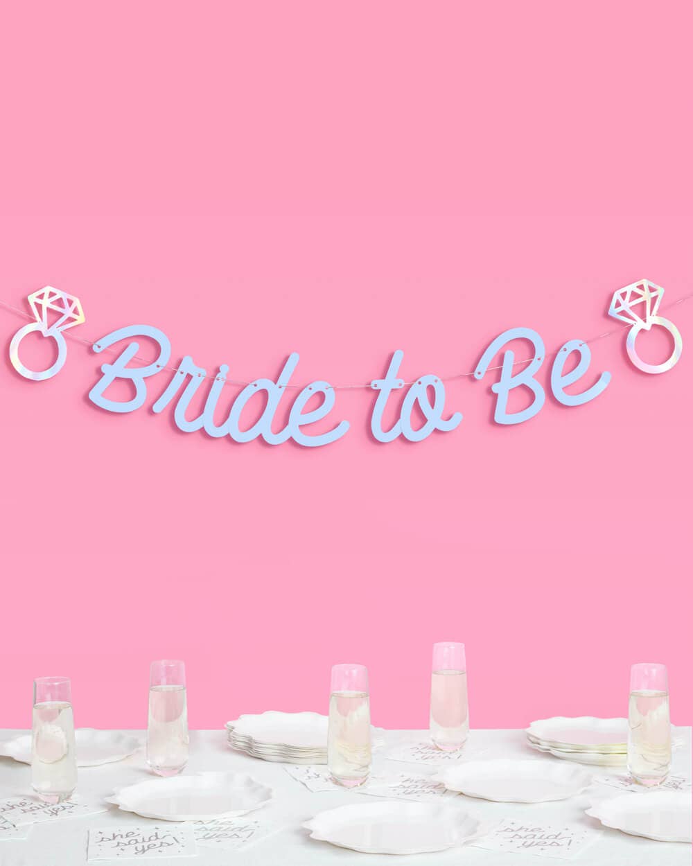 Bride to Be Banner | Blue Bridal Bachelorette Decor