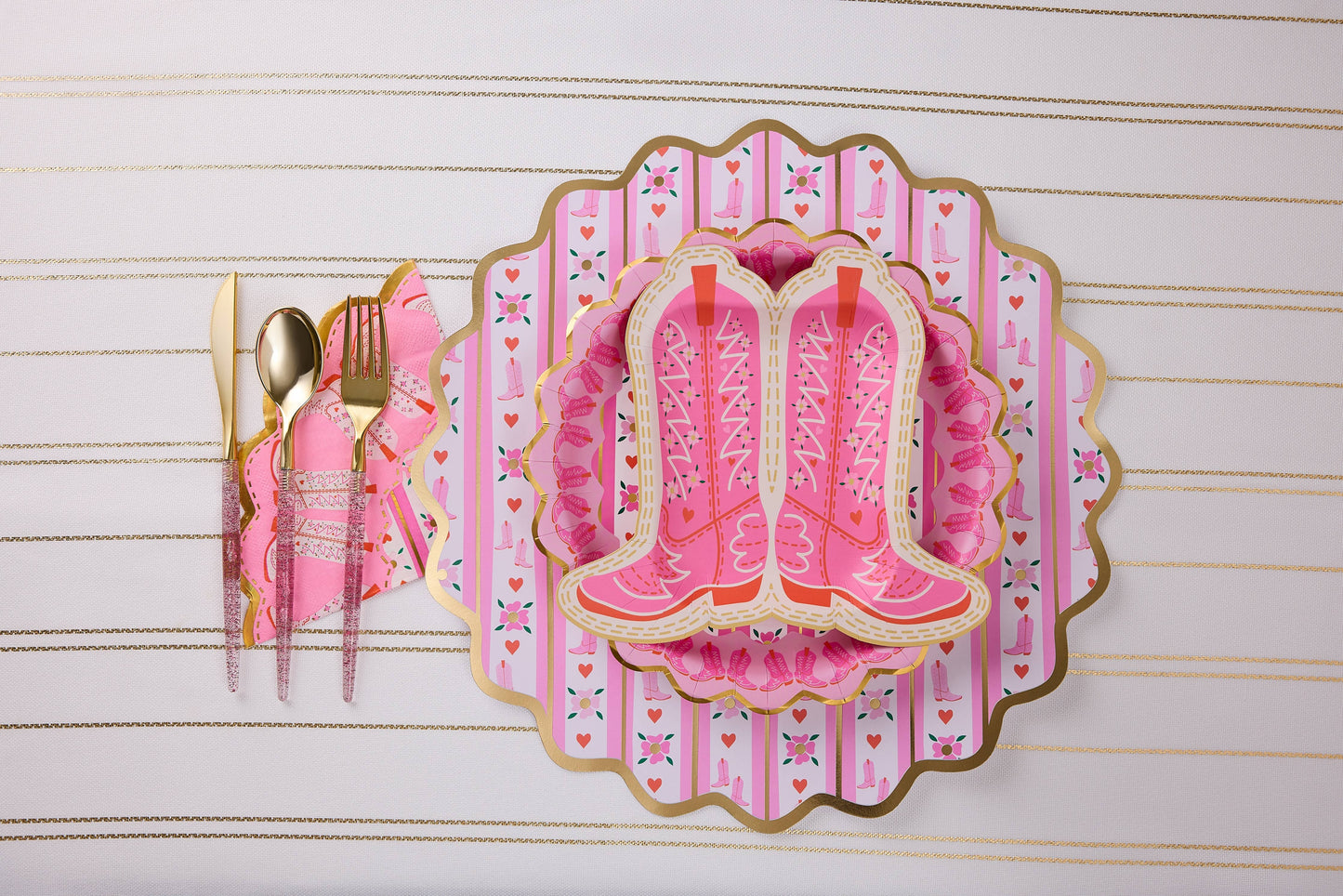 Boot Scoot Blooms Dinner Plate Set