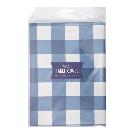 PLCV121 -  Blue Gingham Paper Table Cover