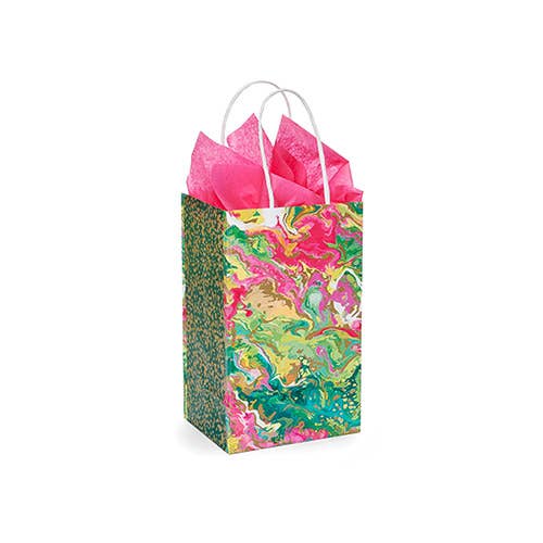 Marble Splash Paper Retail Gift Bag 8x4.75x10