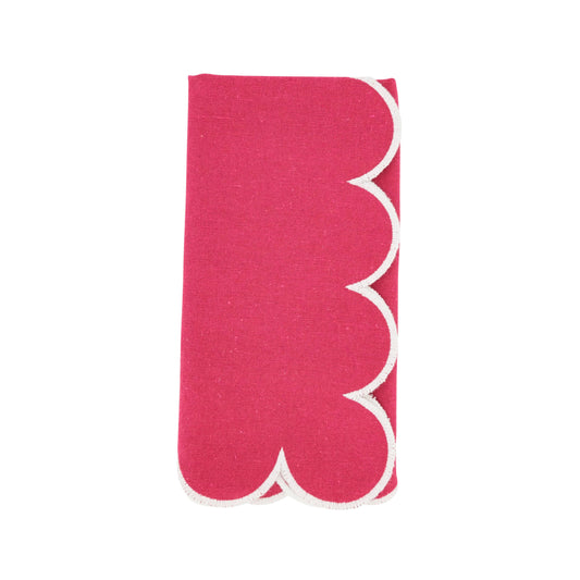 Scalloped Hem Napkin: Fuchsia / 20"