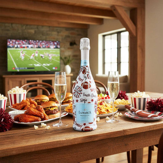 Crimson & Grey Game Day Prosecco Bottle Wrap