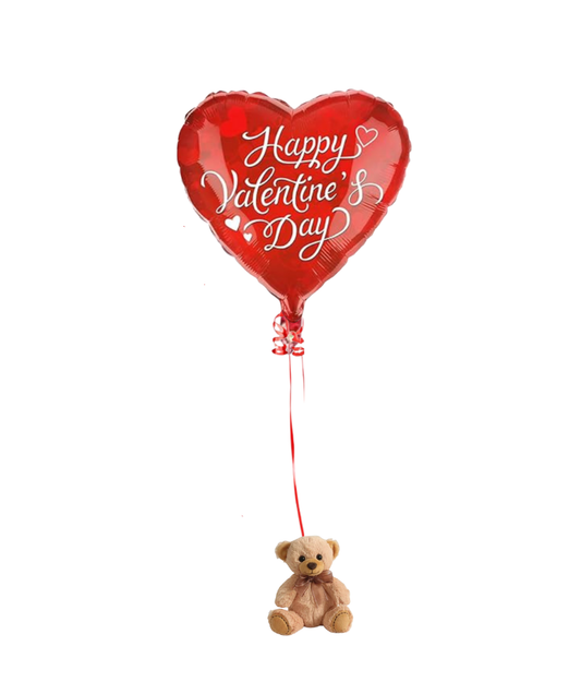 Happy Valentine's Day Helium Balloon on Bear