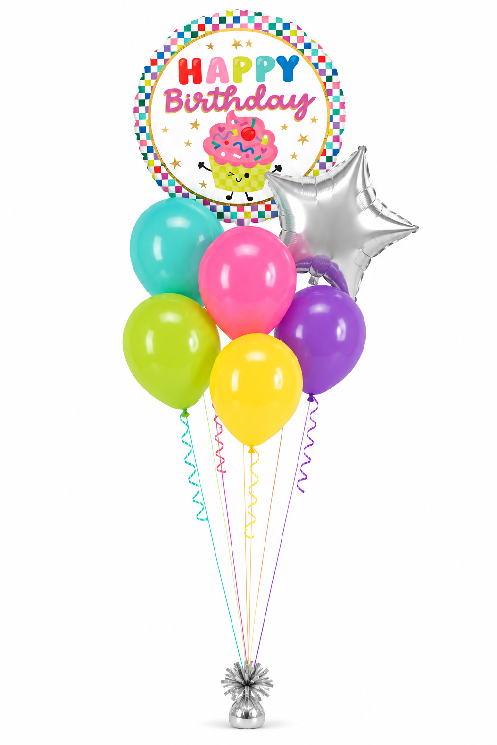 Cupcake Round Foil Balloon Bouquet
