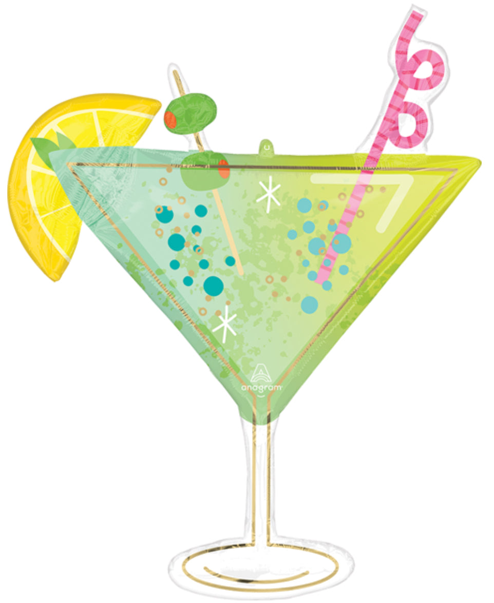 36 Inch Cocktail Sunrise Foil Balloon