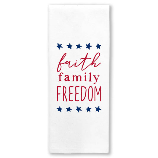 4th Of July Kitchen Towel | Faith Family Freedom
