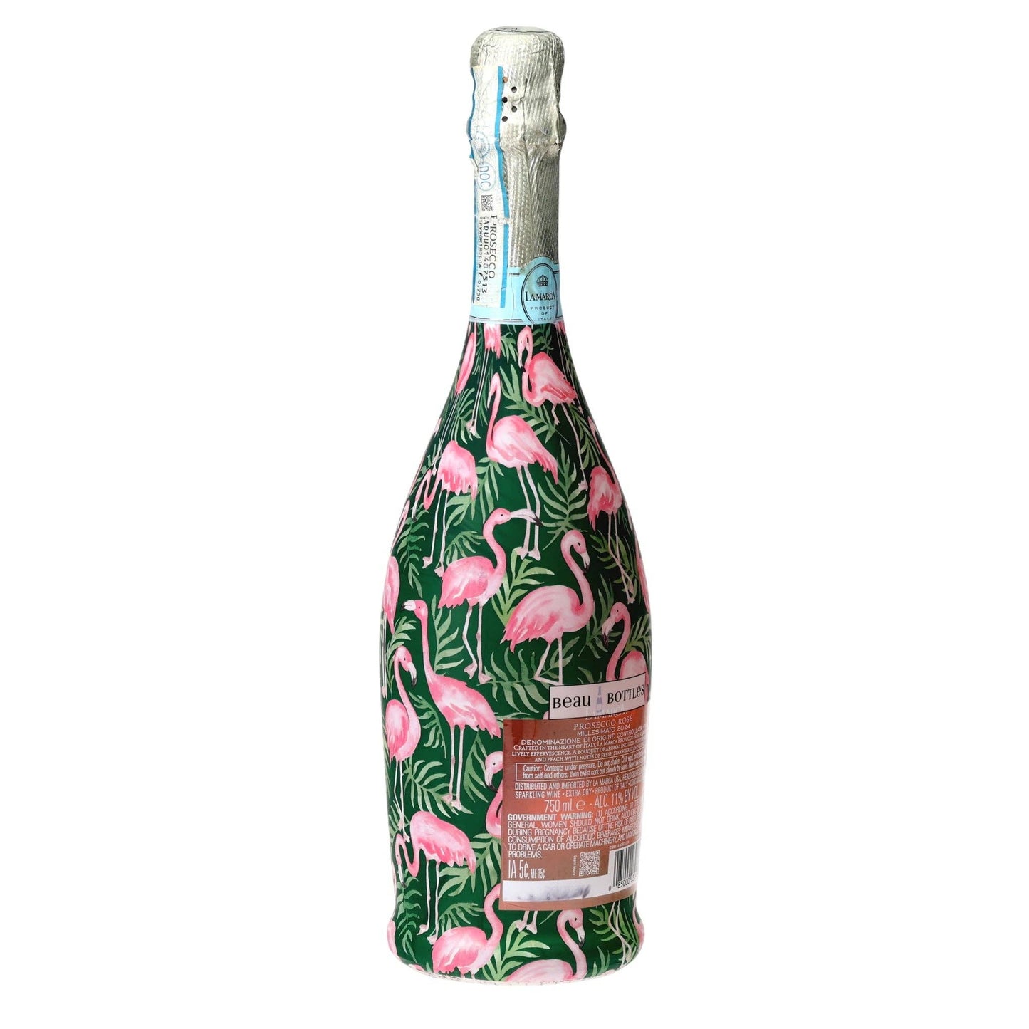 Palm Flamingo Club Prosecco Bottle Wrap