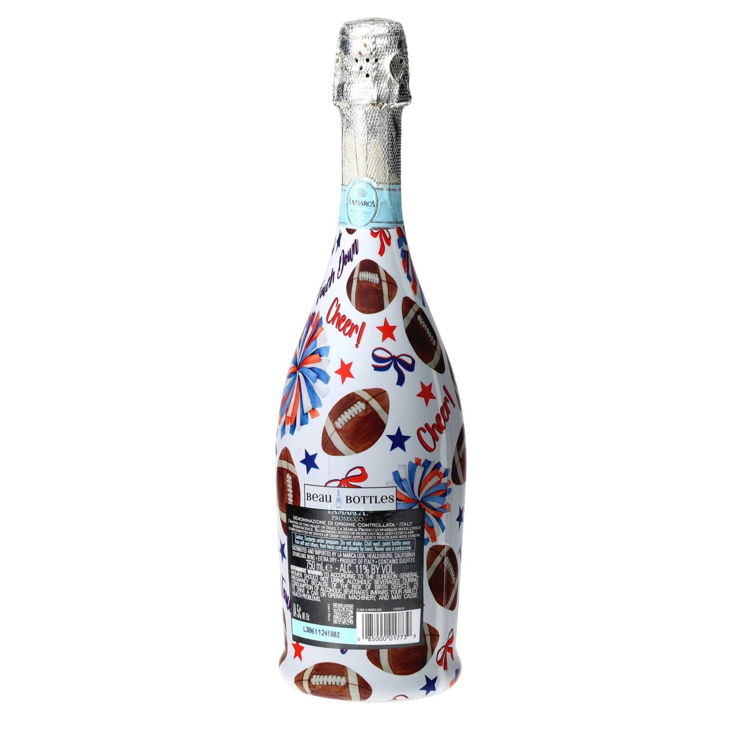 Blue & Orange Game Day Prosecco Bottle Wrap