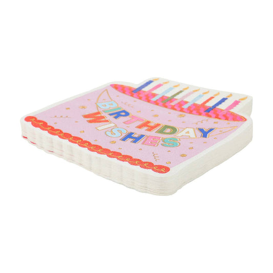 Birthday Wishes Diecut Cake Napkins (20 ct)