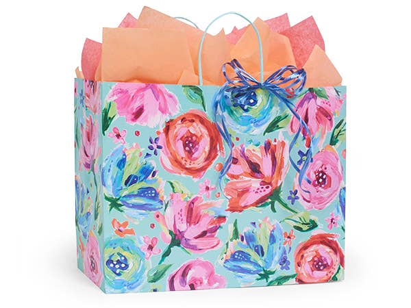 Posh Peonies Paper Retail Gift Bag 5.25x3.5x8.25"