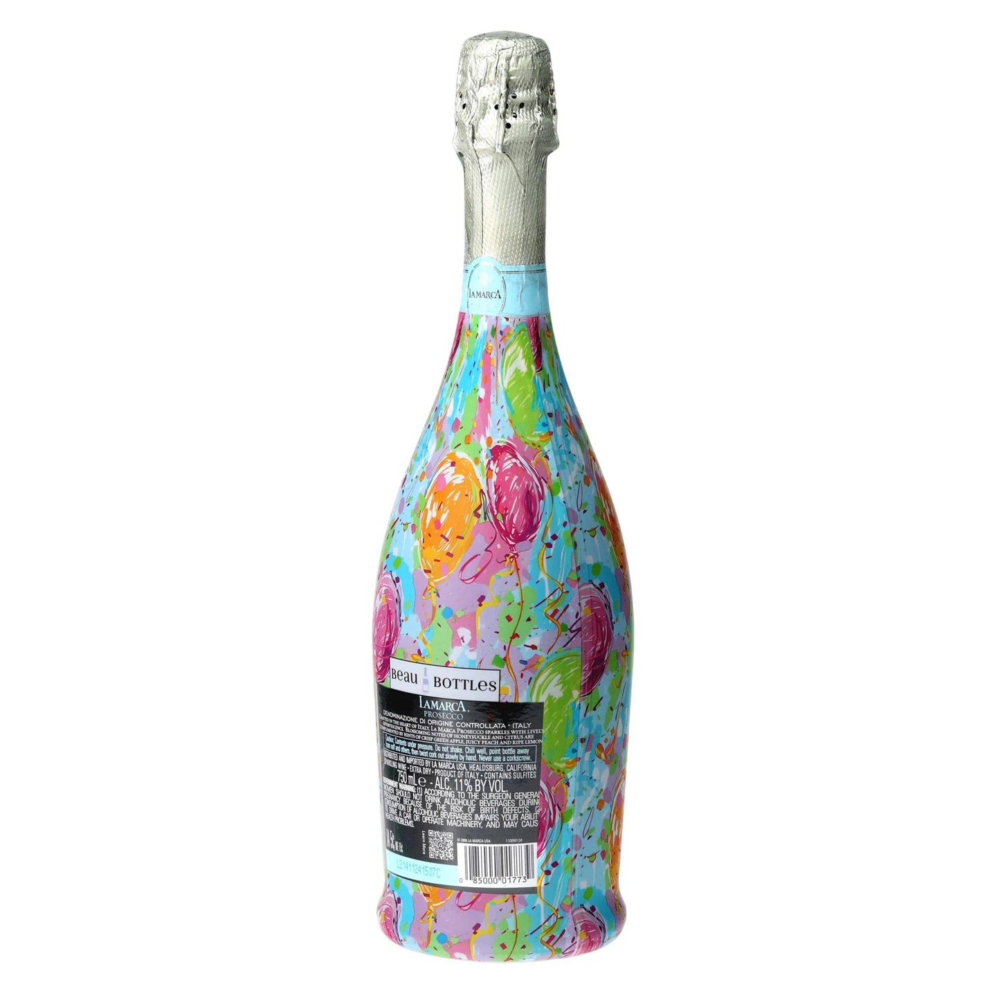 Happy Birthday Balloons Prosecco Bottle Wrap