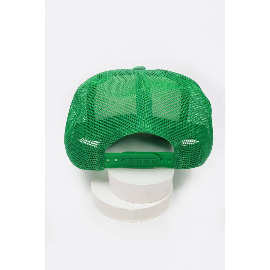 Classic Foam Solid Two Tone Trucker Hat: GREEN / ONE