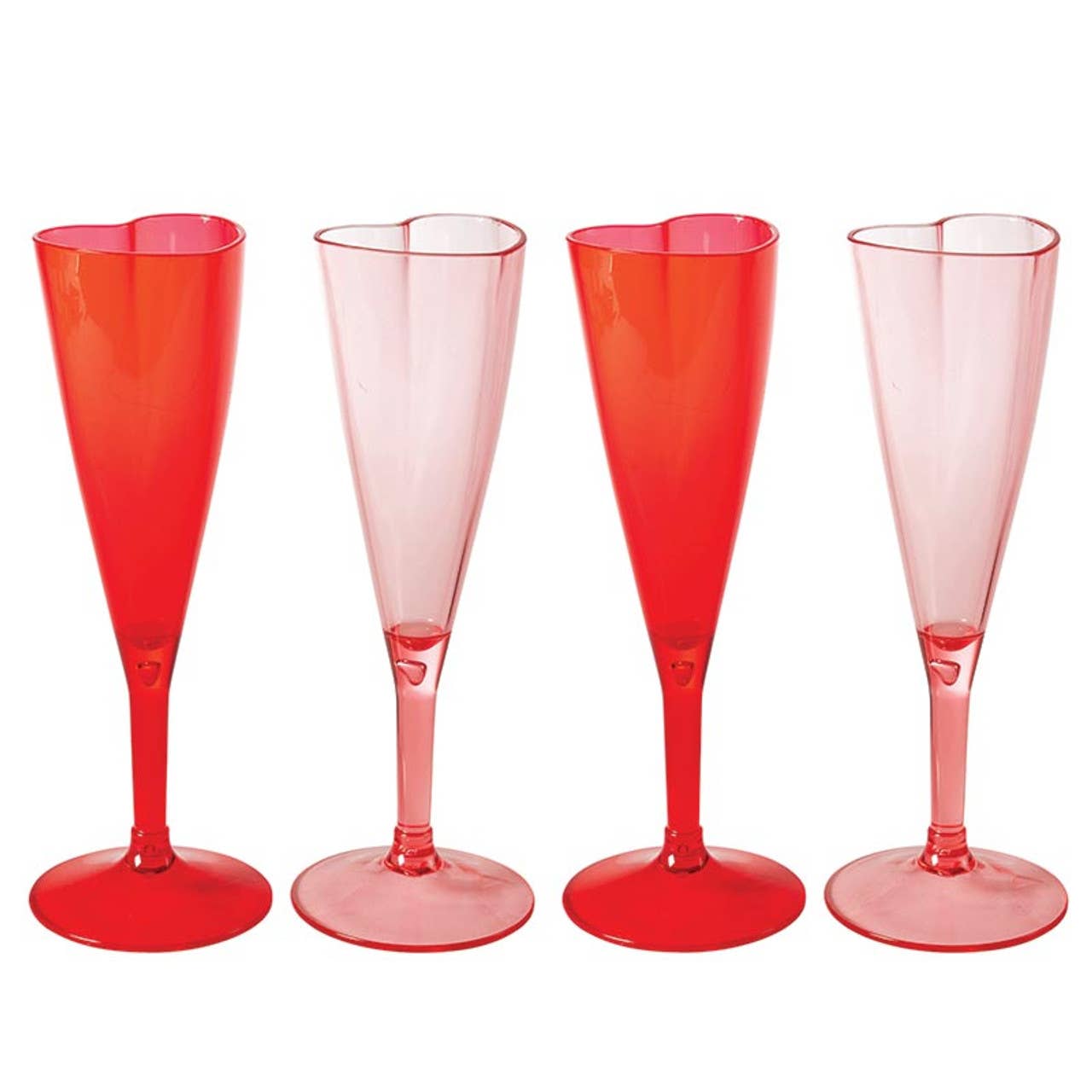 Set of 6 Acrylic Heart Champagne Flute: Acrylic