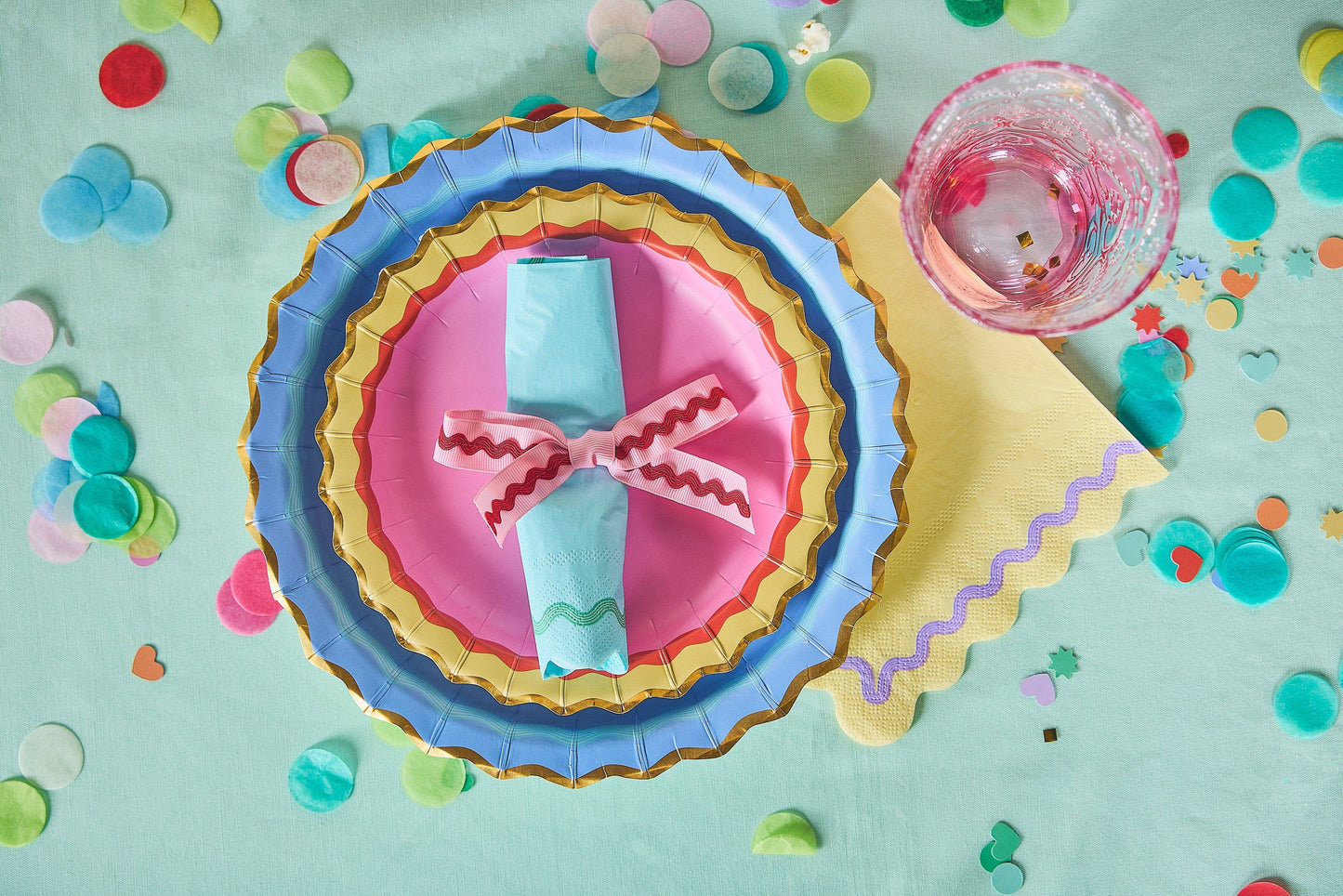 Rainbow Ric Rac Assorted Dessert Plates (10 ct)