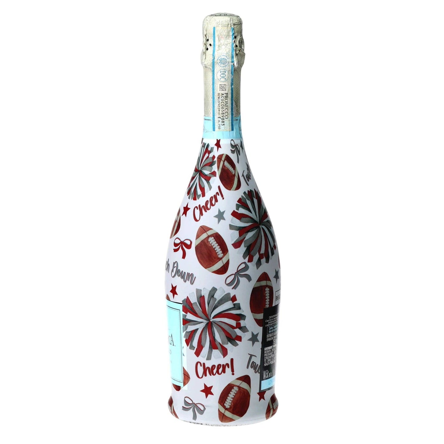 Crimson & Grey Game Day Prosecco Bottle Wrap